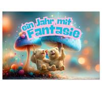 Ein Jahr mit Fantasie (Wandkalender 2026 DIN A4 quer), CALVENDO Monatskalender: Ein liebevoll illustriertes Jahr voller Magie, Geschichten und tierischer Freundschaften für kleine und große Träumer