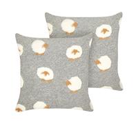 EINADIA Set di 2 cuscini Trama animale Grigio 45 x 45 cm