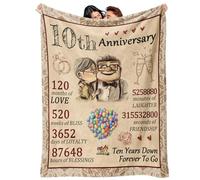 Einanmut Coperta regalo per il decimo anniversario di matrimonio per coppie e mogli