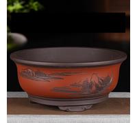 EINES Vasi per Piante da Giardino per Interni All'aperto Vaso da Fiori in Argilla Viola, in Ceramica, di Grandi Dimensioni, for piantare Bonsai, Grande Calibro Fioriere con Fori di Drenaggio