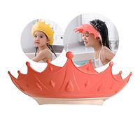 Einesin Cappello Doccia Bambini, Cap, Cuffia In Morbido Silicone, Regolabile, Prevenire l'Acqua Flusso Verso Occhi e Viso(rosso)