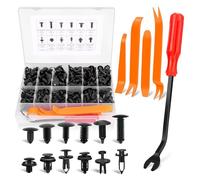 EINESIN Set di Clips per Auto, Fermagli a Pressione, Fasteners Assortiti in Nylon Nero, 240 Pezzi per Porta/Pannello/Parafango, Misure 6,3-10 mm