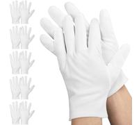 Einfa Guanti Bianchi Cotone - 5 Coppie (10 Pezzi) Guanti di Stoffa in Cotone da Lavoro Donna - M Medio 23CM Cotton Gloves per Mani Asciutte - Protettivi Work Gloves Gioielli Fotografia