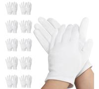 Einfa Guanti Cotone Bianchi - 10 Coppie(20 Pezzi) S 20CM Piccolo Work Gloves - Guanti in Cotone per la Notte Crema Mani - Cotton Gloves Bianco per Lavoro Domestici Receptionist