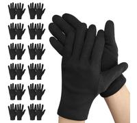 Einfa Guanti Cotone, XL 25cm Guanti di Cotone Neri 24 Pezzi | 12 Paia Guanti da Lavoro Donna Uomo, Cotton Gloves, Guanti di Cotone Nero da Cura per il Lavoro Autista Portiere