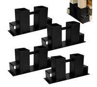 EINFEBEN Supporto impilabile per legna da ardere, struttura in legno nero, 4 pezzi