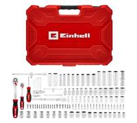 Einhell 110 pezzi set di bussole e cricchetto | Set di bussole | cricchetti | assortimento di inserti | impugnatura per cacciavite | chiavi esagonali | valigetta inclusa