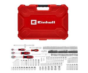 Einhell 181 pezzi set di bussole e cricchetto | Set di bussole | cricchetti | assortimento di inserti | impugnatura per cacciavite | chiavi esagonali | valigetta inclusa