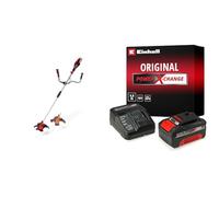 Einhell 3411310 Decespugliatore a Batteria, Black/Red + Power-X-Change Starter Kit, Caricabatteria e Batteria da 4000 mAh Li-Ion, Nero, Rosso