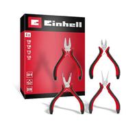 Einhell 4 pezzi set di pinze di precisione | Pinza universale, becchi lunghi e tondi, tronchese laterale | acciaio CrV | molla a balestra | impugnature ergonomiche