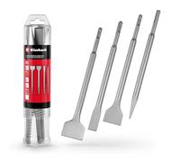 Einhell 4 pezzi set di scalpelli SDS Plus, 250 mm | Scalpello punta | scalpello piatto 20 mm | scalpello spatola 40 mm | scalpello piastrelle 50 mm | acciaio 40Cr