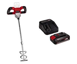 Einhell 4258760 TE-MX 18 Li - Miscelatore a batteria per malta colorata, colore: Rosso/Nero + 2,5 Ah Power X-Change Batteria