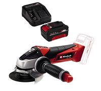 Einhell 4431110 Te-AG 18 Li Solo Smerigliatrice Angolare + Power-X-Change Starter Kit, Caricabatteria e Batteria da 4000 mAh Li-Ion, Nero, Rosso