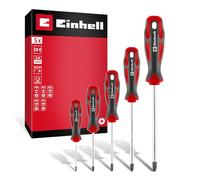 Original Einhell Set Cacciaviti 5 pz PZ (Lame CrV, Punta Magnetica, Misure Comuni, Impugnature Ergonomiche, Fori per Appenderli)