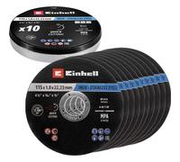 Einhell 711525 Kit dischi da taglio 115 mm 10 pz. Metallo, Acciaio inox,