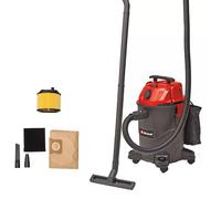 Einhell TC-VC 1825 A - Aspiratore a secco umido (1.250 Watt, potenza di aspirazione 180 mbar, presa automatica, contenitore di raccolta da 25 l, maniglia per il trasporto, con ugelli, filtro e