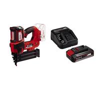 Einhell Chiodatrice a batteria FIXETTO 18/50 N Power X-Change + Einhell Pxc Starter Kit 18 V, Batteria 2,5 Ah E Caricabatteria Power X-Change, Nero Rosso, 10 x 15 x 11.3 Cm