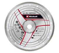 Einhell - Disco da taglio a diamante turbo originale, 250 x 25,4 mm (accessori per taglia-pietra, Ø 250 x 25,4 mm, diametro 6 mm, diametro massimo 7650 min-1, per tagliapietra)