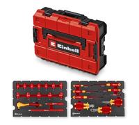 Einhell E-Case 24 pezzi valigetta VDE isolata per elettricisti | Certificato IEC 60900 | set di pinze | set di cacciaviti | set di bussole | cricchetto | cercafase | valigetta di sistema