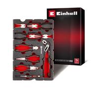 Einhell E-Case inserto portautensili 9 pezzi set di pinze | Pinze anelli elastici, giratubi, universale e becchi lunghi | tronchese laterale | magnete telescopico | sistema E-Case