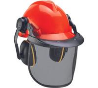 Elmetto protettivo Einhell Caschetto con cuffie e visiera rete boscaiolo casco