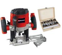 Einhell Fresatrice verticale TC-RO 1155 Kit | 1100 W | alt. di corsa 55 mm | Ø 6 e 8 mm | regol. della velocità | Guida parallela | Adattatore per aspirazione | Accessori