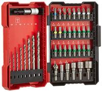 Einhell - Set di punte e punte per trapano originali da 39 pezzi (8 punte, 24 punte, 5 inserti per chiavi a bussola, 1 svasatore, 1 supporto per punte a sgancio rapido, con scatola portaoggetto)