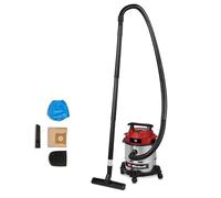 Einhell L'aspiratore TC-VC 1240 S (950 W, 180 mbar, 4 ruote orientabili, serbatoio da 12 litri, bocchetta a lancia e combinata, filtro in schiuma, sacco raccogli-sporco e sacchetto filtro)