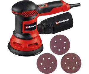 Einhell Levigatrice eccentrica TC-RS 425 E | 425 W | corsa oscillante 2,5 mm | fino a 26.000 giri/min | Ø 125 mm | regolazione della velocità | 3 fogli di carta abrasiva