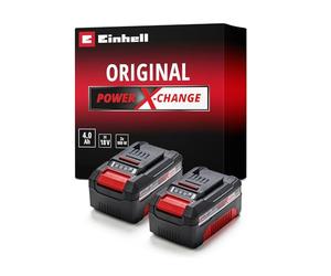 Einhell Original 2 Batterie PXC 18V - 4,0 Ah | Set di 2 batterie | 900 W | PXC | Li-Ion | ABS | Indicatore LED | senza caricabatterie