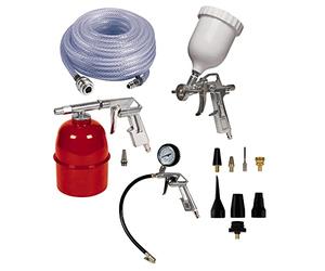Einhell Original Accessori per compressore, 13 pezzi | per compressori max. 8 bar | Pistola spruzzo | Pistola spruzzo - vernici | Gonfiatore pneumatici | Set adattatori | Tubo 10 m