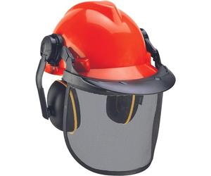 Einhell Original Elmetto di sicurezza per il giardino | per il lavoro con le motoseghe | protezione acustica | protezione per il viso | Per circonferenza della testa da 52 a 66 cm