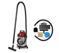 Aspiratore a secco e umido Einhell TC-VC 1540 S (900 W, potenza di aspirazione 180 mbar, serbatoio in acciaio inox da 20 l, rulli, supporto accessori, inclusi vari filtri e bocchette)