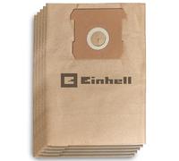 Einhell Original Sacco raccoglipolvere da 15 L, confezione da 5 pezzi | per aspirapolvere a secco e a umido con serbatoio da 15 L | Capacità 15 L | in carta