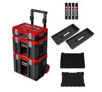 Einhell Original Trolley E-Case Rolling Workshop SEALED | Officina mobile | 3 valigie | max. 120 kg | antipolvere e resistente ai getti | 44 x 40 x 70 cm | guide laterali