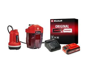 Einhell Pompa per acqua piovana/a immersione a batteria GE-PP 18 RB Li-Solo Power X-Change + Einhell Originale 4,0Ah PXC Starter Kit Power X- Change
