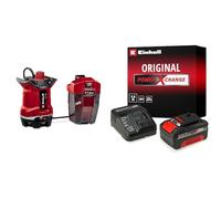 Einhell Pompa per acque scure a batteria GE-DP 18/25 Li-Solo Power X-Change + Einhell 4512042 Starter Kit 4,0 Ah con batteria e caricabatterie Power X-Change, Li-Ion, 18 V, Tempo di ricarica 75 minuti