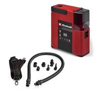 Einhell Pompa SUPPERO 18/380 Power X-Change (18 V, inflazione + deflazione, max. 1,38 bar / 20 PSI, max. 380 L/min, arresto automatico, cinghia di trasporto, incl. 7 adattatori, senza batteria)