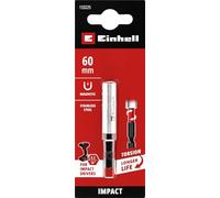 Einhell - Supporto per punte magnetiche con gambo 1/4" E 6.3, 60 mm (cromo vanadio, manicotto in acciaio inox, magnete permanente, logo laserato)