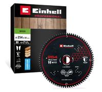 Einhell Professional Lama per sega circolare, legno, Ø 254 x 30 mm 80 denti | Dentatura ATB | Denti in metallo duro | Rivestimento PTFE | Intagli termici | Controllo vibrazioni/rumore | Seghe da banco