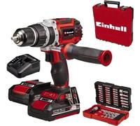 Einhell Professional Trapano a percussione con batteria TP-CD 18/60 Li-i BL +39 Power X-Change (18 V, 60 Nm, set di punte/punte da 39 pezzi, 2 batterie PXC da 2,0 Ah, E-Box Basic)
