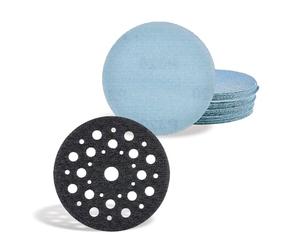 Einhell protezione per platorello con set di reti abrasive, Ø 125 mm | Rete nylon con supporto TNT | ossido alluminio | supporto strappo | schema fori | 12.000 giri/min | salva-platorello 123 mm