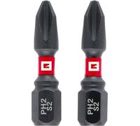 Einhell - Punte a impatto con doppia torsione, 2 pezzi, 30 mm, acciaio PH2 (S2, elevata durata, doppio effetto torsione, anello colore rosso, attacco C 6.3)