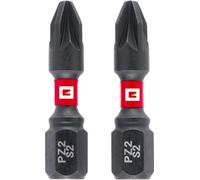Einhell Punte a impatto con doppia torsione, 2 pezzi, 30 mm, acciaio PZ2 (S2, elevata durata, doppio effetto di torsione, anello di colore rosso, attacco C 6.3)