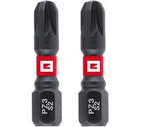Einhell Punte a impatto con doppia torsione, 2 pezzi, 30 mm, acciaio PZ3 (S2, elevata durata, doppio effetto di torsione, anello di colore rosso, attacco C 6.3)
