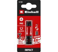 Einhell - Punte a impatto originale, 2 pezzi, 50 mm, PH3 (S2, zona di torsione, trasmissione efficiente, anello di colore rosso, attacco C 6.3)