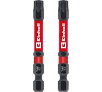 Einhell - Punte originali a impatto con doppia torsione, 2 pezzi, 60 mm, in acciaio T40 (S2, alta durata, doppio effetto torsione, anello di colore rosso, attacco E 6.3)