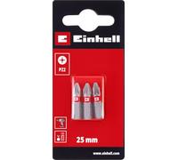 Einhell - Punte standard standard, 3 pezzi, 25 mm, PZ2 (cromo vanadio, viti di precisione, buon controllo, anello di colore rosso, attacco C 6.3)