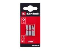 Einhell - Punte standard standard, 3 pezzi, 25 mm, T25 (cromo vanadio, viti di precisione, buon controllo, anello di colore rosso, attacco C 6.3)