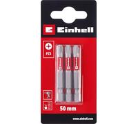 Einhell - Punte standard standard, 3 pezzi, 50 mm, PZ3 (cromo vanadio, viti di precisione, buon controllo, anello di colore rosso, attacco E 6.3)